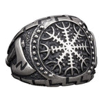 Anel aegishjalmur com machados vikings 5 (49,32 mm)