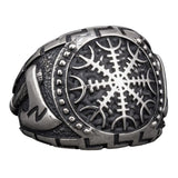 Anel aegishjalmur com machados vikings 5 (49,32 mm)