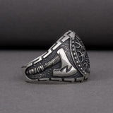Anel aegishjalmur com machados vikings 5 (49,32 mm)