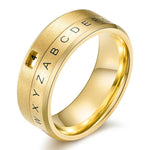 Anel alfabeto anti-stress 6 (51,9 mm) / ouro