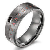 Anel alfabeto anti-stress 6 (51,9 mm) / preto