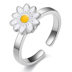 Anel anti-stress flor prata