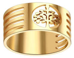 Anel árvore da vida aço inoxidável 50,2 mm / ouro