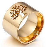 Anel árvore da vida banhado a ouro