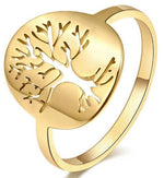 Anel árvore da vida dourado