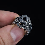 Anel árvore de yggdrasil prata 5 (49,32 mm)