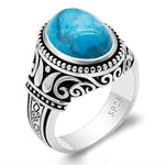 Anel azul turquesa