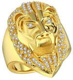 Anel banhado a ouro leão 57 mm