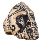 Anel cabeça de guerreiro viking em bronze 5 (49,32 mm)