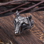Anel cabeça de lobo fenrir 7 (54,4 mm)