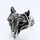 Anel cabeça de lobo fenrir