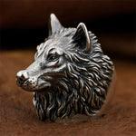 Anel cabeça de lobo