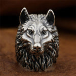 Anel cabeça de lobo