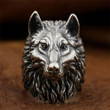 Anel cabeça de lobo