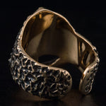 Anel capacete de guerra em bronze