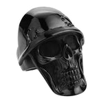 Anel caveira com elmo de aço 54 mm / preto