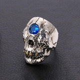 Anel caveira com pedra preciosa 54 mm / azul