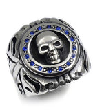 Anel caveira com strass 54 mm