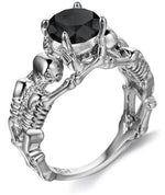 Anel caveira diamante 49 mm / preto