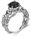 Anel caveira diamante 49 mm / preto