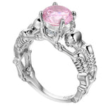 Anel caveira diamante 49 mm / rosa