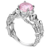 Anel caveira diamante 49 mm / rosa