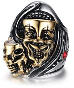 Anel caveira dourado 54 mm