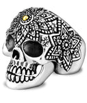 Anel caveira mexicana em prata 57 mm