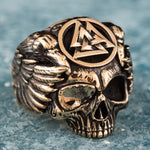 Anel caveira odin bronze
