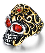 Anel caveira olho vermelho 57 mm
