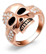 Anel caveira rosa 52 mm / ouro rosa