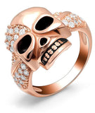 Anel caveira rosa 52 mm / ouro rosa