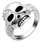 Anel caveira rosa 52 mm / prata