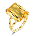 Anel citrino ouro amarelo