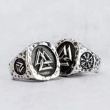 Anel com o triângulo valknut 7 (54,4 mm)