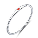 Anel coração minimalista vermelho / 6 (51,9 mm)
