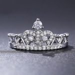 Anel coroa de diamante