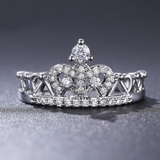 Anel coroa de diamante