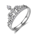 Anel coroa de diamante