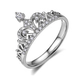 Anel coroa de diamante