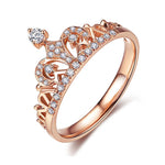 Anel coroa ouro rosa