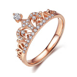 Anel coroa ouro rosa