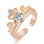 Anel coroa real ouro rosa