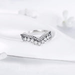 Anel coroa strass