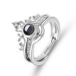 Anel coroa tiara prata