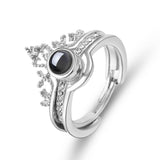 Anel coroa tiara prata