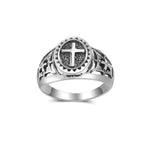 Anel cristão de zinco 48 mm / prata