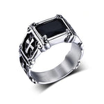 Anel crucifixo masculino 54 mm / preto