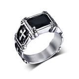 Anel crucifixo masculino 54 mm / preto