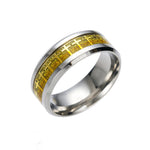 Anel cruz aço inoxidável 52 mm / ouro